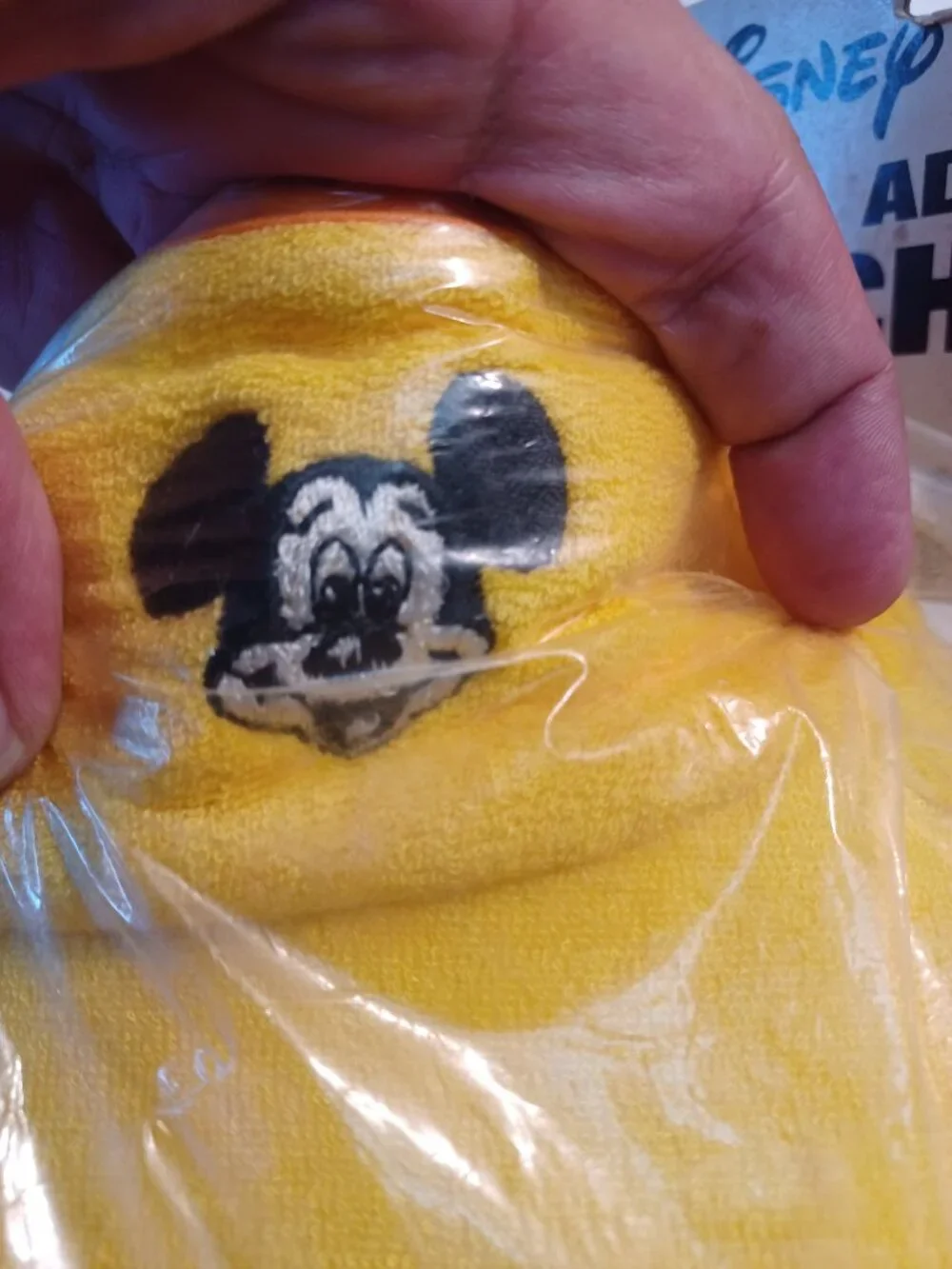 Vintage Disney Mickey Mouse Yellow Terry Visor NOS WD-301 Damaged